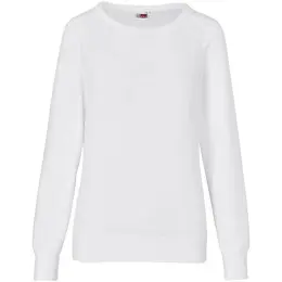 Ladies Quinn Crew Neck Sweater White Front